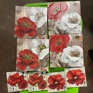 8 Flowers wall art panels